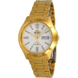 Orient RA-AB0F06S Mens Gold Tone Stainless Steel 3 Star Silver Dial Luminous Index Day Date Automatic Watch