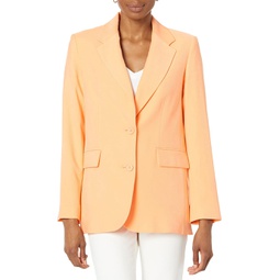 Womens DKNY Frosted Twill One-Button Jacket