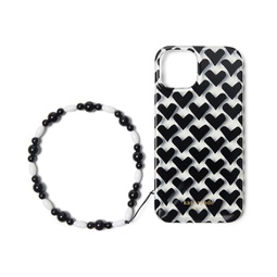 Kate Spade New York Modernist Hearts Printed TPU Phone Case 14 Pro Max with Wristlet