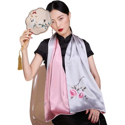 HangErFeng Scarf Double-deck Silk Embroidery Hair Scarf Shawls gift packagingH301