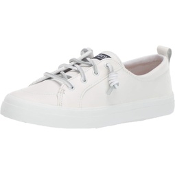 Sperry Womens Crest Vibe Leather Sneaker, White, 5