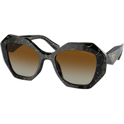 Prada PR 16WS Black Marble/Brown Shaded 53/20/145 women Sunglasses