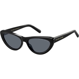 Marc Jacobs Womens Marc 457/S Cat Eye Sunglasses, Black/Gray, 55mm, 17mm