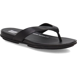 FitFlop EO8090-055 Gracie Leather FLIP-Flops All Black US07.5