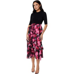 Ted Baker Darciia Fitted Knit Bodice Dress with Ruffle Skirt