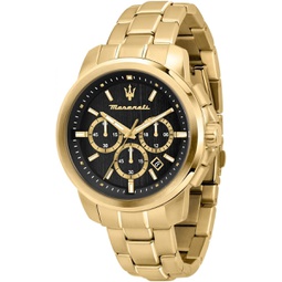 Maserati successo Mens Analog Quartz Watch with Stainless Steel Gold Plated Bracelet R8873621013