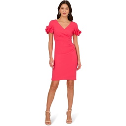 Womens Adrianna Papell Knit Crepe Short Dress