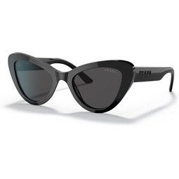 Prada PR 13YS 1AB5S0 Grey Plastic Cat-Eye Sunglasses Grey Gradient Lens