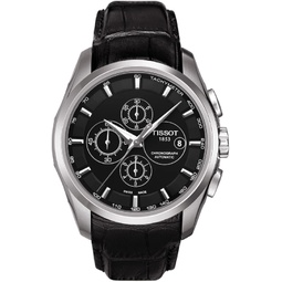 Tissot Mens T0356271605100 T-Trend Couturier Stainless Steel Watch With Black Leather Band