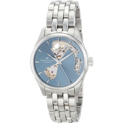 Hamilton Watch Jazzmaster Open Heart Lady Swiss Automatic Watch 36mm Case, Blue Dial, Silver Stainless Steel Bracelet (Model: H32215140)