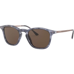 Giorgio Armani Man Sunglasses Blue Frame, Dark Brown Lenses, 51MM