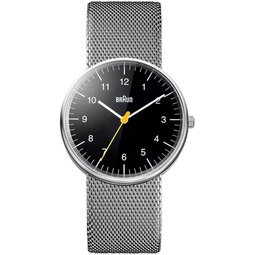 Braun Mens Analogue Classic Quartz Watch with Stainless Steel Strap BN0021BKSLMHG