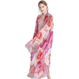 HangErFeng Scarf Silk Printing Fashion Long Lightweight Sunscreen Shawls for Women Large HairScarf Gift Packaging342