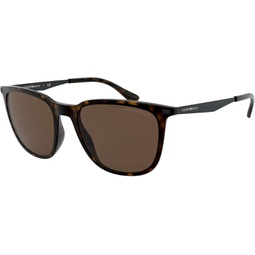Emporio Armani Man Sunglasses Matte Havana Frame, Brown Lenses, 55MM