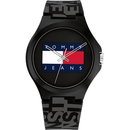 Tommy Hilfiger Unisex Quartz Plastic Case and Silicone Strap Watch, Color: Black Grey (Model: 1792043)