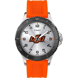 Timex Tribute Mens Collegiate Gamer 42mm Watch  Oklahoma State Cowboys with Orange Silicone Strap
