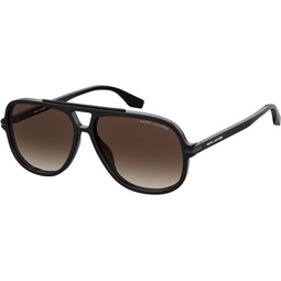 Marc Jacobs Mens Marc 468/S Navigator Sunglasses, Black/Brown Gradient, 59mm, 14mm