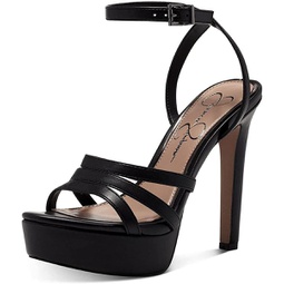 Jessica Simpson Womens Balinah 3 Faux Leather Platform Heeled Sandal