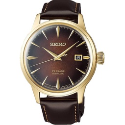 SEIKO PRESAGE Limited EditionOld Fashioned Cocktail Gold Case Brown Dial Watch SRPD36J1