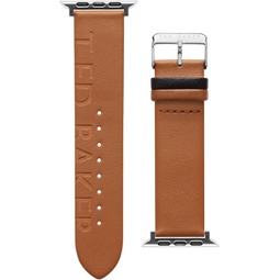 Ted Baker Ted Engraved Leather Black Keeper smartwatch band compatible with Apple watch strap 42mm, 44mm