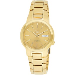 SEIKO Mens SNKA10 5 Automatic Gold Dial Gold-Tone Stainless Steel Watch