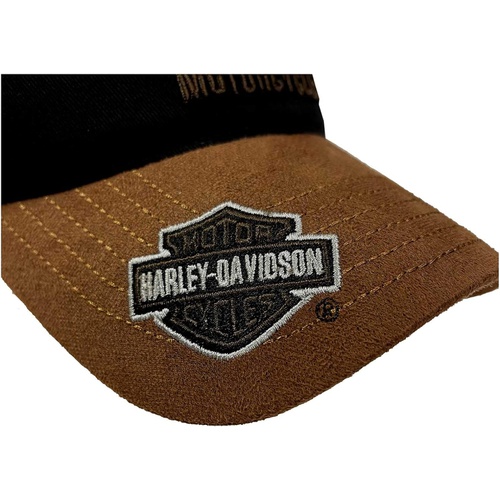  Harley-Davidson Mens H-D Motorcycles Logo Baseball Cap, Black/Brown