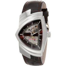 Hamilton Watch Ventura Swiss Automatic Watch 34.7mm x 53.5mm Case, Brown Dial, Brown Leather Strap (Model: H24515591)