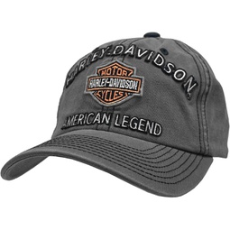 Harley-Davidson Mens Embroidered Bar & Shield Baseball Cap, Charcoal