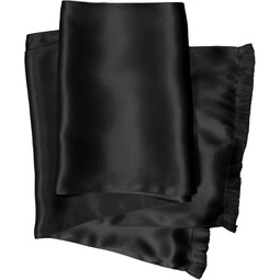 Royal Silk Aviator Scarf  BLACK - Soft, Sleek, Stylish, Genuine 2L Satin Silk
