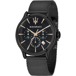 Maserati Mens R8873618006 Epoca Analog Display Analog Quartz Black Watch