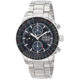 Hamilton Watch Khaki Aviation Converter Swiss Automatic Chronograph Watch 44mm Case, Black Dial, Silver Stainless Steel Bracelet (Model: H76726130)