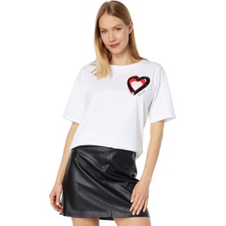 Kate Spade New York Embellished Overlapping Hearts Tee