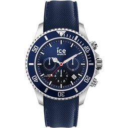 ICE-Watch Mens ICE Steel Marine-Montre Bleue for Homme with Silicone Bracelet-017929 (Medium) Quartz Watch