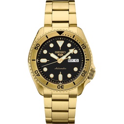 SEIKO SRPK18,Men Sport,GMT,Mechanical,Automatic,Stainless,Gold Tone,Black Dial,100m WR