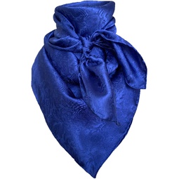 Wyoming Traders Royal Blue Jacquard Wild Rag Scarf Silk XL 42.5 Inch