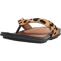 FitFlop Gracie Hair-On Leather Flip-Flops Sandals For Women - Leather Upper, Synthetic Outsole, And Comfortable Footwear