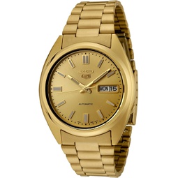 SEIKO Mens SNXS80K 5 Automatic Gold Dial Gold-Tone Stainless Steel Watch