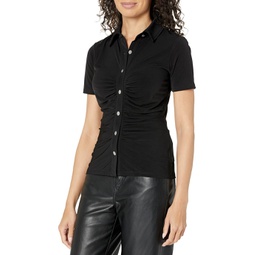 MICHAEL Michael Kors Button Front Ruched Top