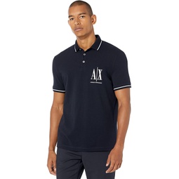 Armani Exchange Pique Polo with Embroidered AX Logo