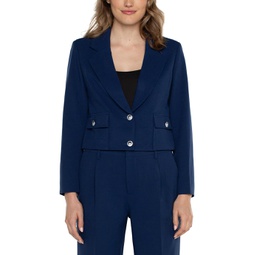 Liverpool Los Angeles Cropped Blazer Luxe Stretch Suiting