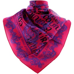 Versace Jeans Couture Hot Pink/Violet Signature Baroque Print Square Scarf for womens