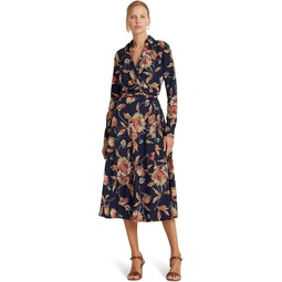Womens LAUREN Ralph Lauren Floral Surplice Crepe Midi Dress