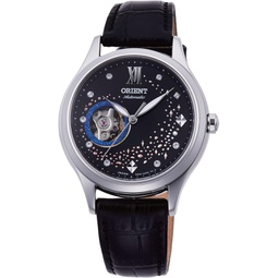 Orient Mens Stainless Steel Automatic Watch with Leather Strap, Black, 22 (Model: RA-AG0019B10B)
