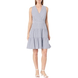 Tommy Hilfiger Textured Stripe Tiered Fit-and-Flare