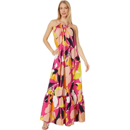 Womens Ted Baker Ikella Strappy Linen Maxi Dress with Pleat Detail