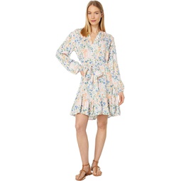 Womens Tommy Hilfiger Long Sleeve Floral Dress with Self Tie
