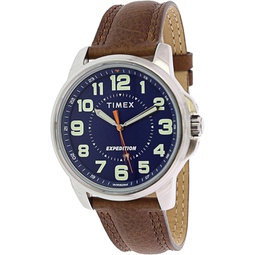 Timex Mens Expedition Field TW4B16000 Silver Leather Japanese Quartz Fashion Watch