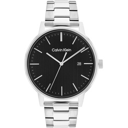 Calvin Klein Mens Quartz Stainless Steel and Link Bracelet Watch, Color: Silver (Model: 25200053)