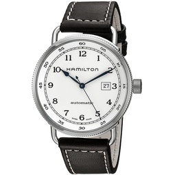 Hamilton Khaki Navy Pioneer Silver Dial SS Leather Automatic Men Watch H77715553