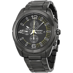 Seiko Solar Chronograph Black Dial Stainless Steel Mens Watch Watch SSC217
